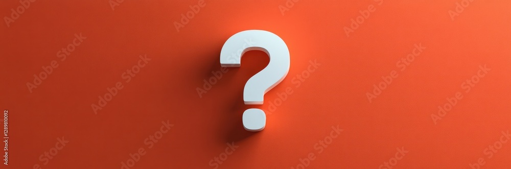 Question Mark on Orange Background Minimalist Design for Business Support Concept Question Mark on Orange Background Minimalist Design for Business Support Concept