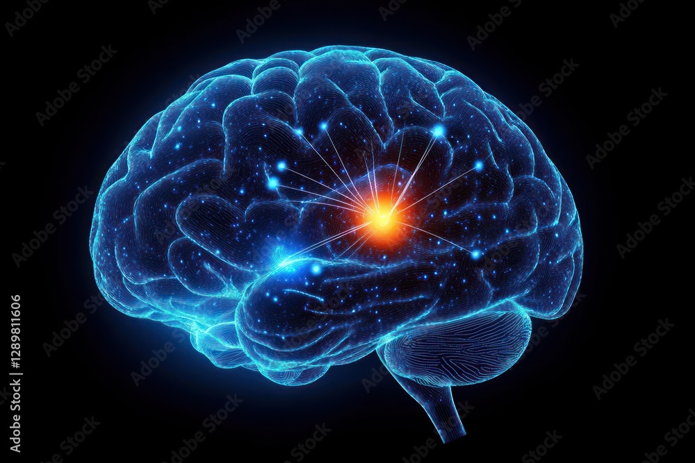 Luminous Human Brain Digital Art Neural Pathways Anatomy Neuroscience Rendering Luminous Human Brain Digital Art Neural Pathways Anatomy Neuroscience Rendering