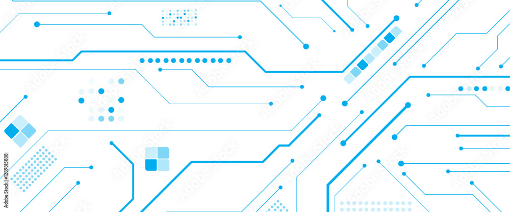 Obraz premium Vector electrical blue line on white engineering technology concept background design. 