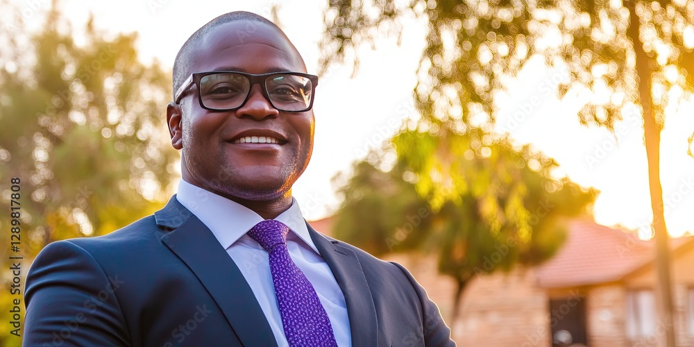 Fototapeta premium johannesburg tourism concept with local businessman