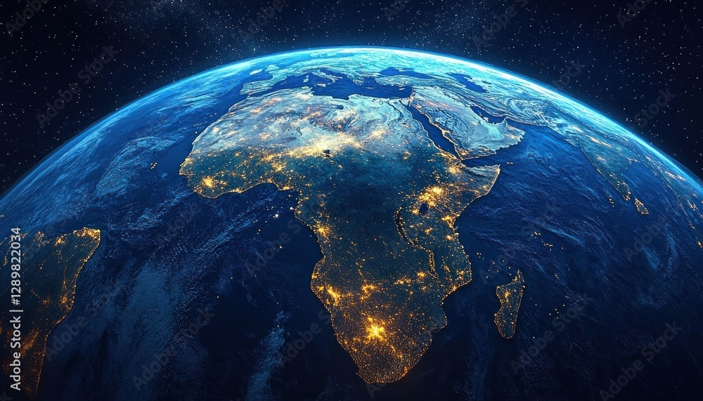 Earth from Space View of Africa Continent with Stratosphere Geography Geography Solar Illumination Earth from Space View of Africa Continent with Stratosphere Geography Geography Solar Illumination