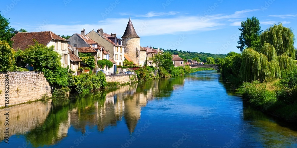 Obraz premium france tourism concept with buildings on the ocean shore