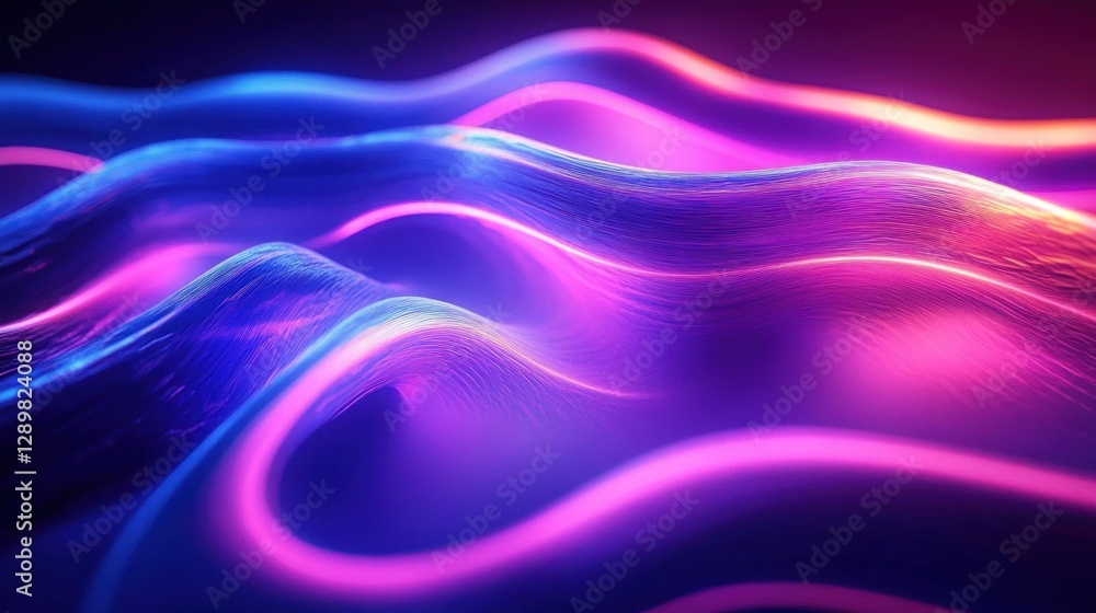 Neon Abstract Flowing Design with Purple and Blue Gradient Light Effects Neon Abstract Flowing Design with Purple and Blue Gradient Light Effects