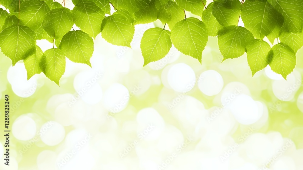 Vibrant Green Leaves Background With Soft Bokeh Lighting Vibrant Green Leaves Background With Soft Bokeh Lighting