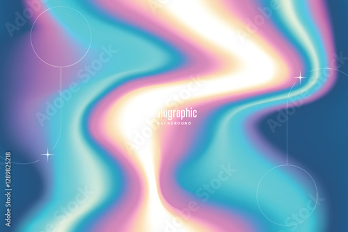 Holographic Dreamscapes Abstract Iridescence Holo Background Pastel Gradient. Trendy Modern Design Gradient Futuristic Iridescent Background