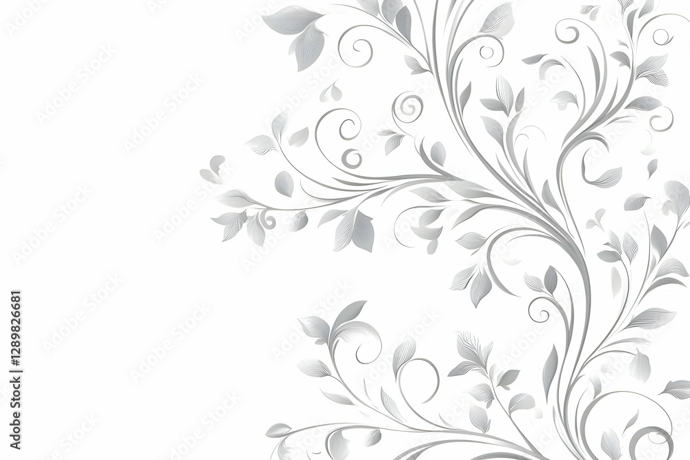 Elegant Silver Floral Illustration Elegant Silver Floral Illustration