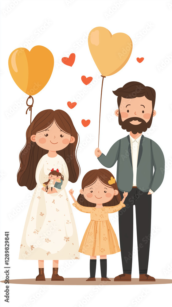 Family's Heartfelt Harmony: A heart-warming depiction of a family adorned with heart-shaped balloons in a display of love and togetherness, capturing the essence of family and joy. Family's Heartfelt Harmony: A heart-warming depiction of a family adorned with heart-shaped balloons in a display of love and togetherness, capturing the essence of family and joy.