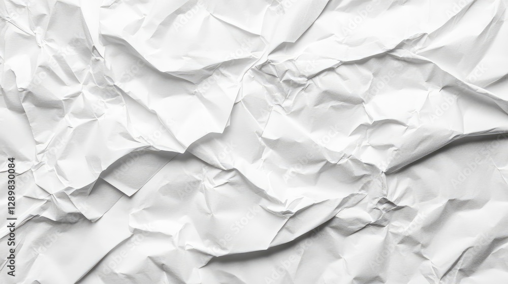 A close-up shot of crumpled white paper with visible creases and wrinkles, isolated against a white background, creating a damaged, waste-filled texture. A close-up shot of crumpled white paper with visible creases and wrinkles, isolated against a white background, creating a damaged, waste-filled texture.