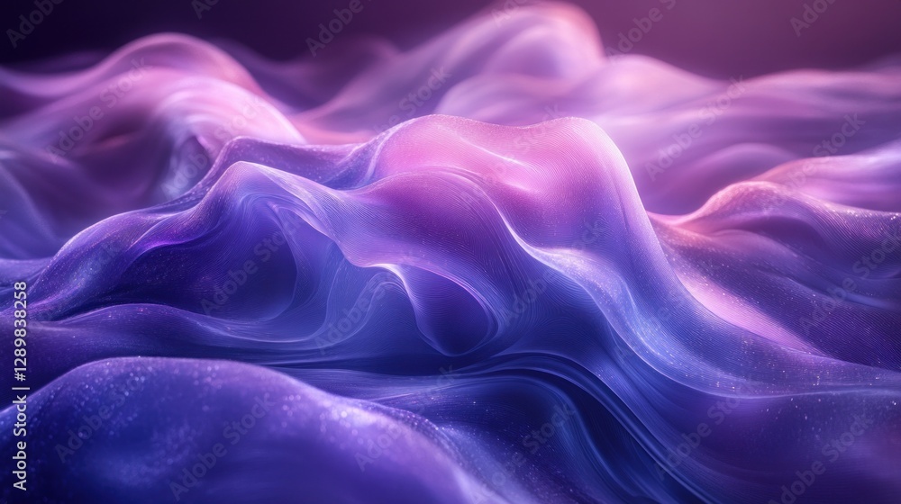 Obraz premium Vibrant Abstract Expressionist Fluid Ribbons in Purple and Blue for Modern Christmas Backgrounds and Posters