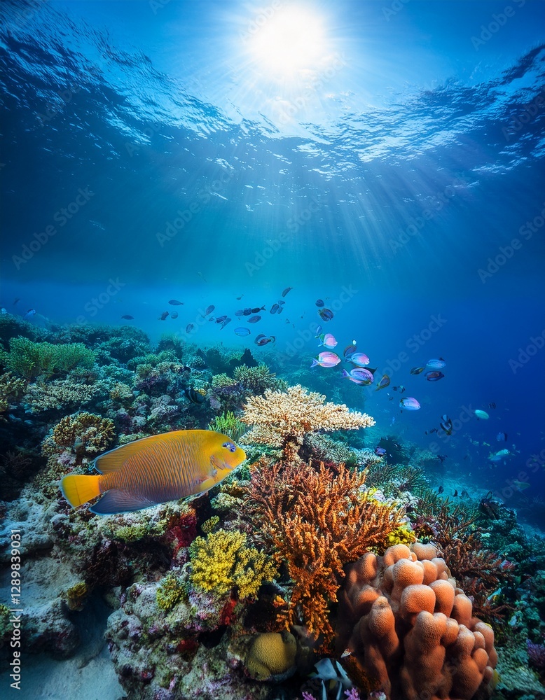 Obraz premium 色鮮やかな熱帯魚と珊瑚の楽園
