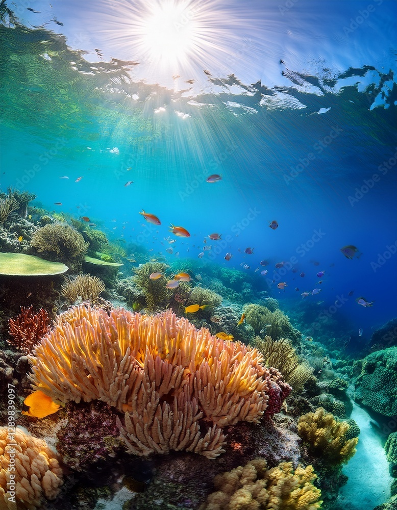 Obraz premium 色鮮やかな熱帯魚と珊瑚の楽園