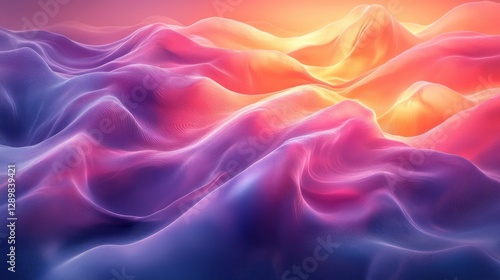 Wallpaper Mural Vibrant Abstract Wave Shapes in Bright Neon Colors Fluid Motion Design for Banners and Posters Torontodigital.ca