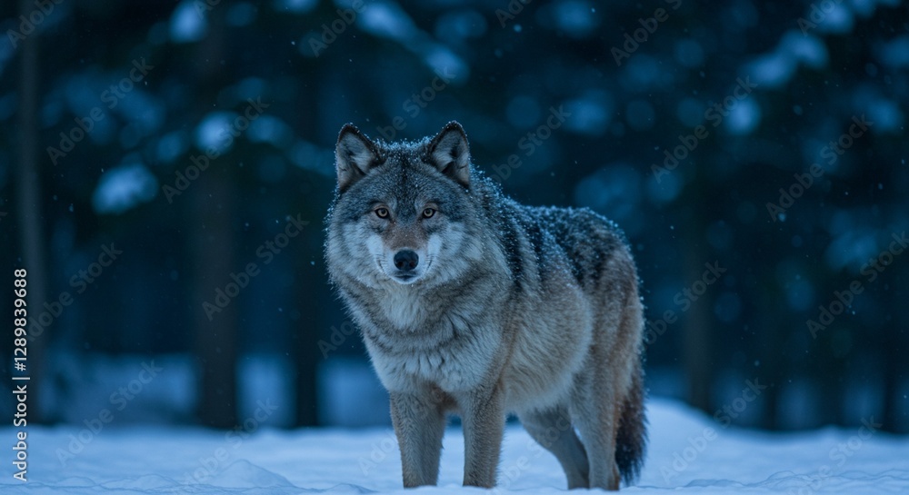 Fototapeta premium wolf in winter forest
