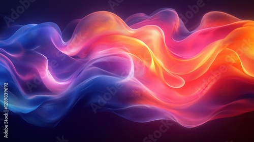 Wallpaper Mural 3D Abstract Neon Fluid Shapes Background Holographic Design Colorful Iridescent Ultra Violet Wave Motion Torontodigital.ca