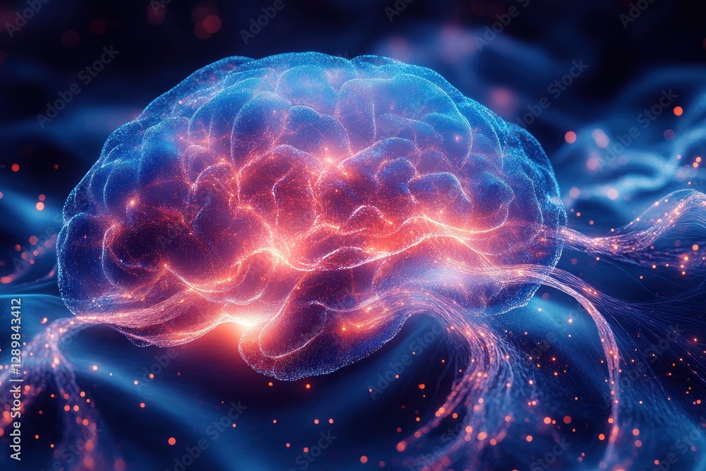 3D Rendering of Human Brain and Limbic System Anatomy with Olfactory Nerve X-Ray View 3D Rendering of Human Brain and Limbic System Anatomy with Olfactory Nerve X-Ray View