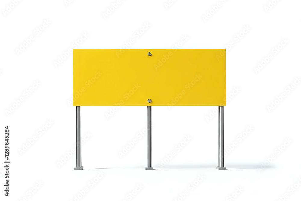 Obraz premium Blank yellow road sign or Empty traffic signs isolated on white background