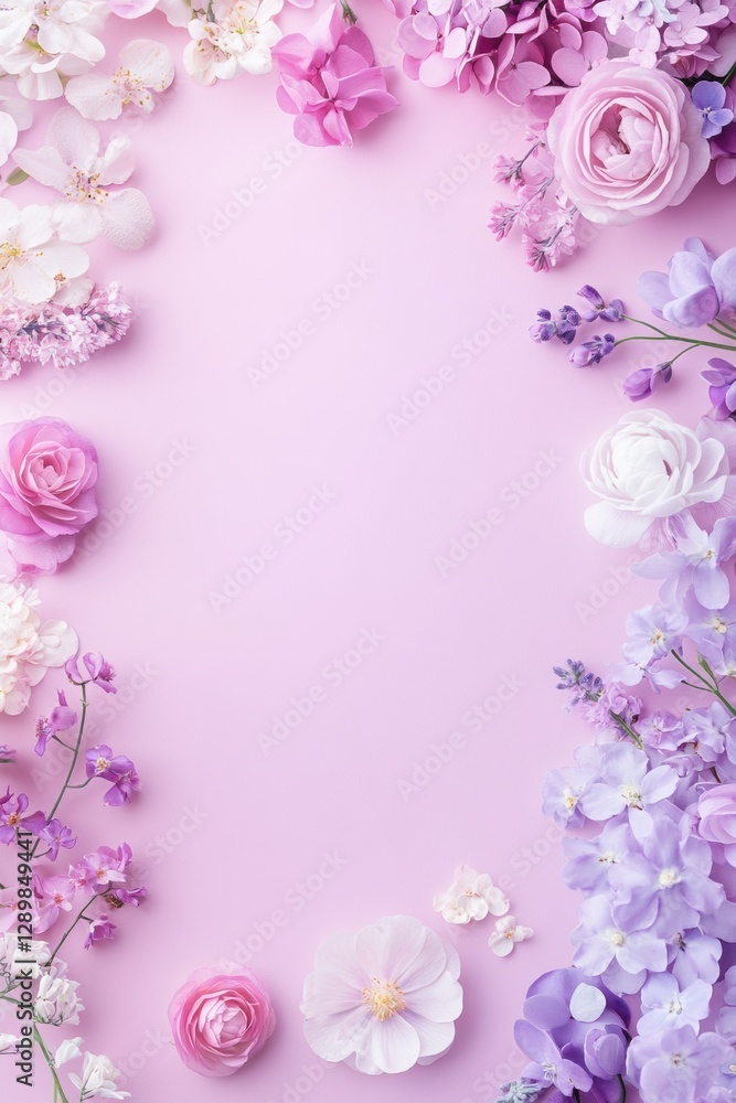 Beautiful background template made of Spring flowers. Beautiful background template made of Spring flowers.