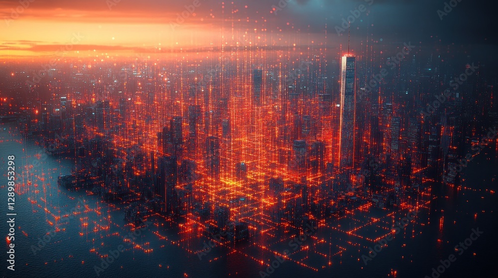 Cyberpunk Cityscape: Digital Dawn Cyberpunk Cityscape: Digital Dawn