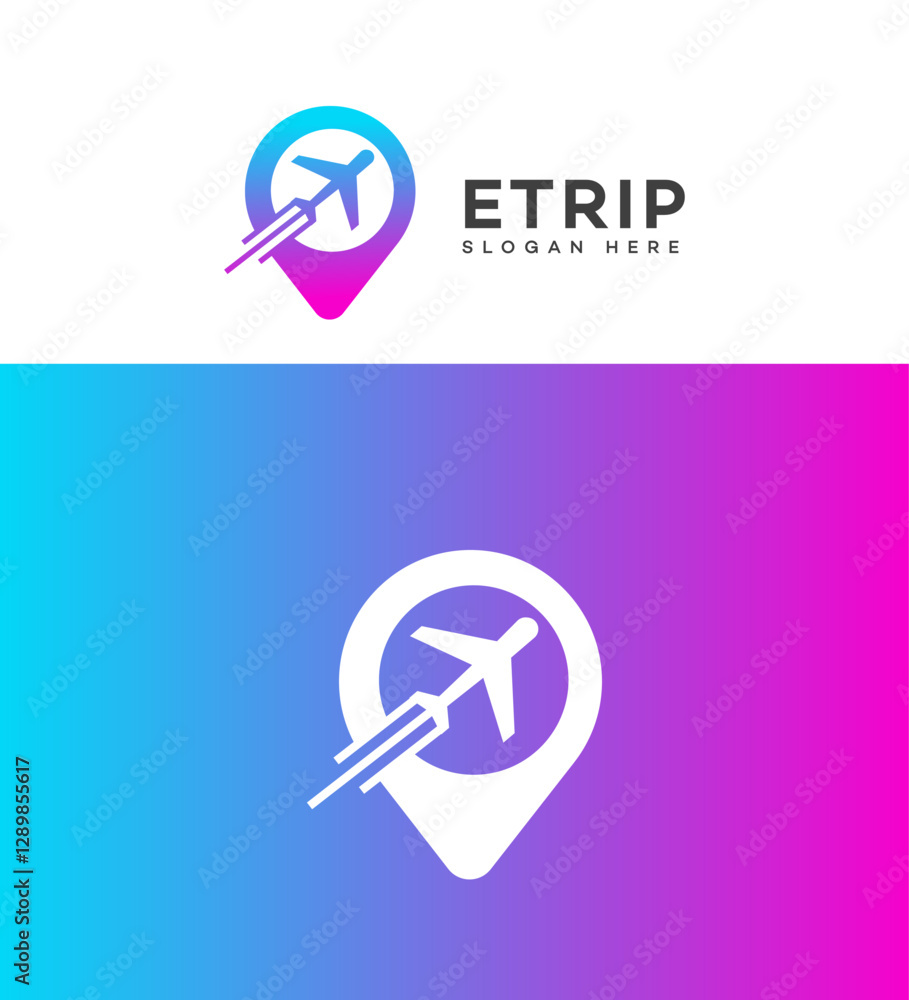 trip Logo Design Travel Agency Branding, Location, Airplane, Journey trip Logo Design Travel Agency Branding, Location, Airplane, Journey