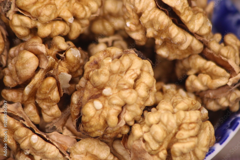 Extreme close-up of peeled walnuts Extreme close-up of peeled walnuts