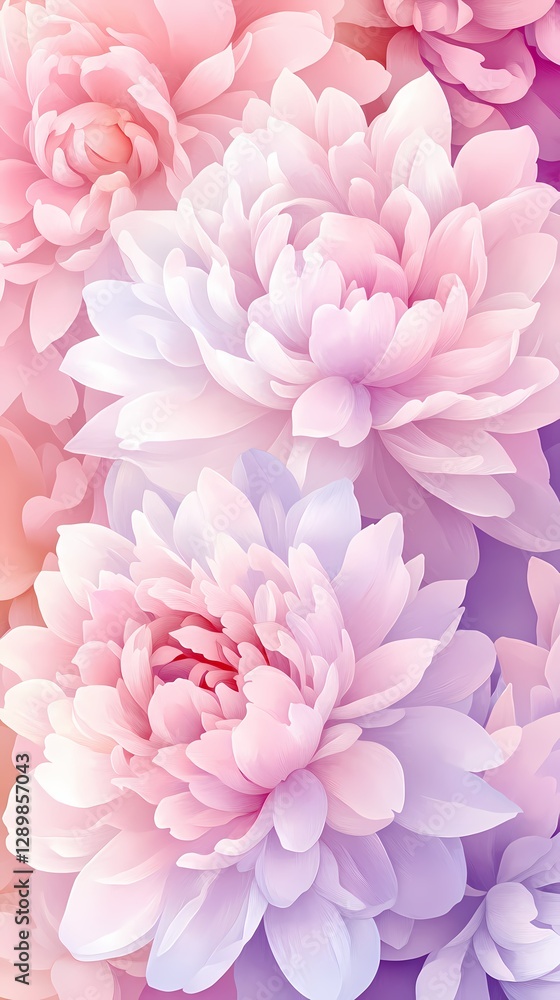 Fototapeta premium Vintage purple peony pattern illustration poster background