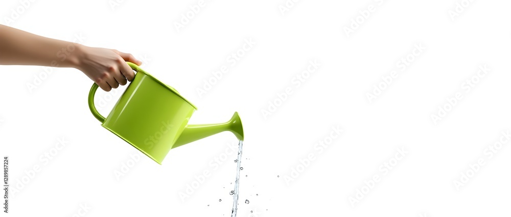 hand holding watering can isolated, background hand holding watering can isolated, background