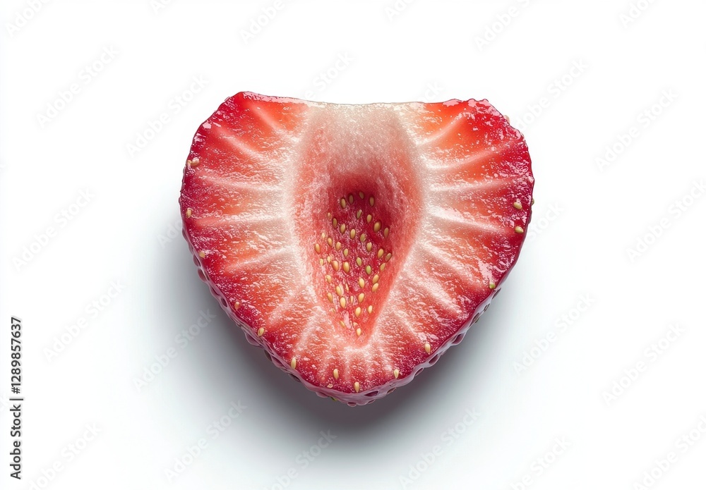 Fresh Strawberry Slice on White Background for Culinary Use Fresh Strawberry Slice on White Background for Culinary Use