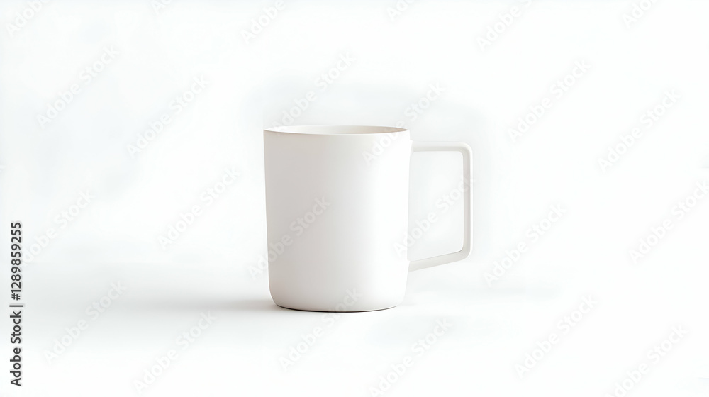 Obraz premium White Ceramic Mug on White Background
