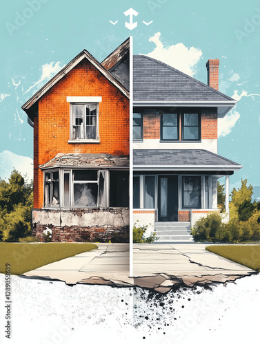 A before-and-after house