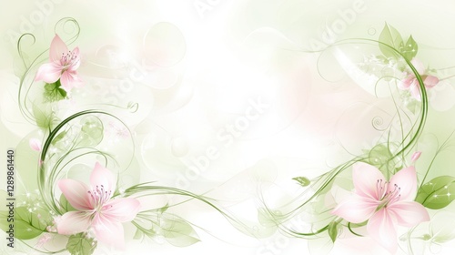 Beautiful background template made of Spring flowers.