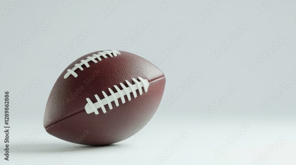 3D model of a maroon American football on a plain white background. 3D model of a maroon American football on a plain white background.
