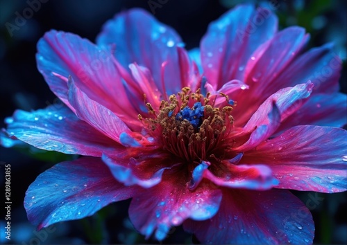 High Quality Macro Psychedelic Neon Flower. Futuristic Color Explosion. Perfect for edgy and modern designs, club or music event visuals, psychedelic art projects, vibrant digital backgrounds