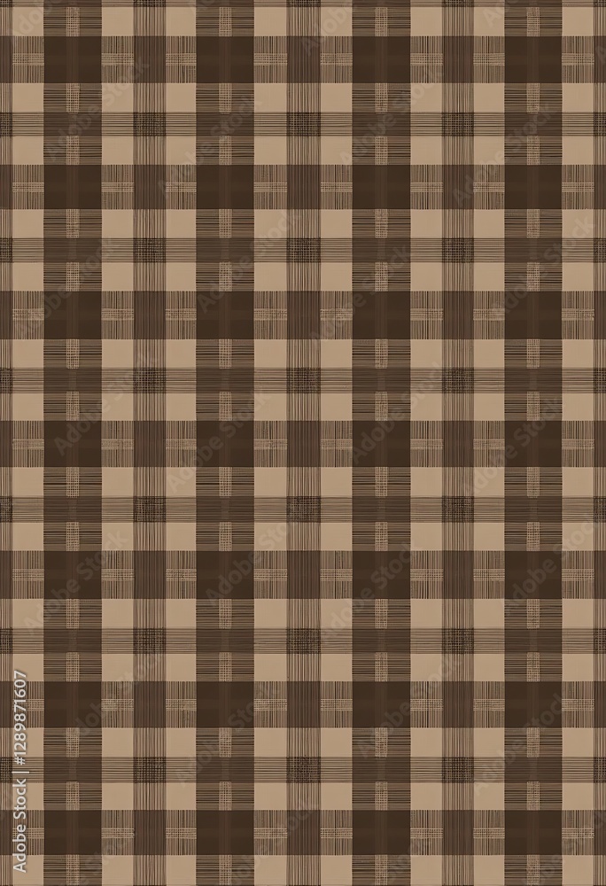 Obraz premium This is a brown plaid pattern appearing in a vertical orientation