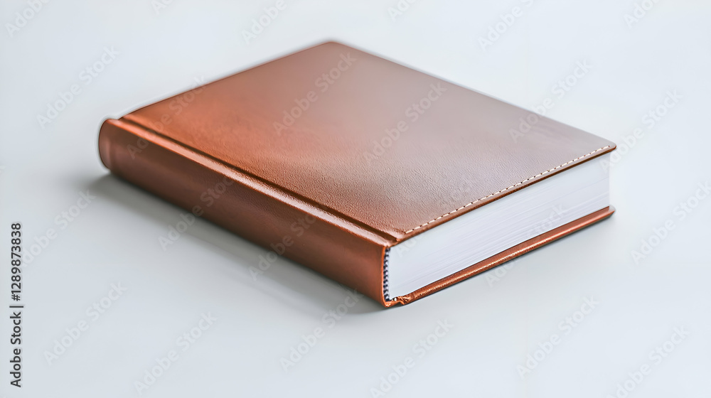 Brown Leather Notebook on White Background Brown Leather Notebook on White Background
