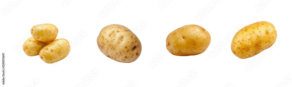 Fresh Raw Potatoes on White Background for Culinary Uses and Recipes Fresh Raw Potatoes on White Background for Culinary Uses and Recipes