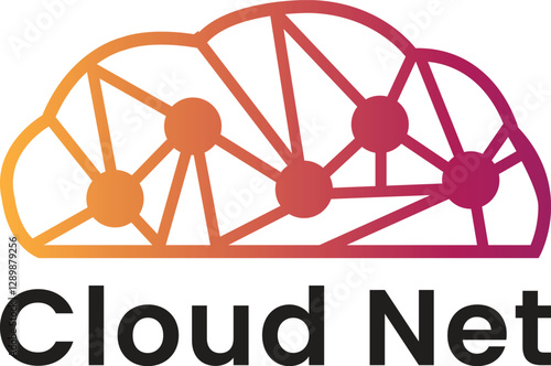 Cloud Internet gradient Logo monogram