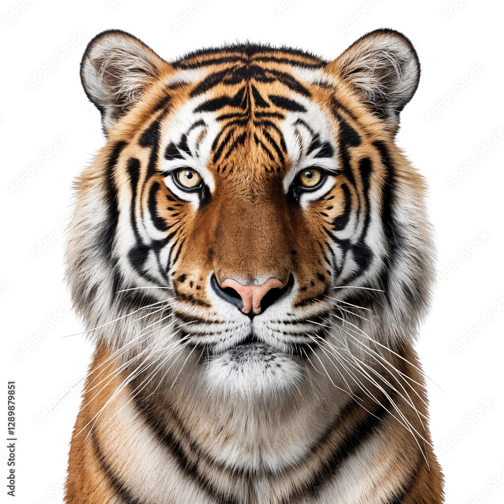 Obraz premium Close-up of a Tiger, wild animal, isolated on transparent background