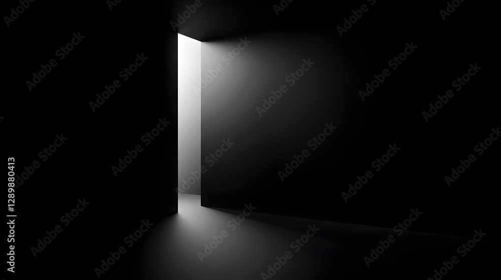 A Dark Room Entrance With Light Shining Through An Opening A Dark Room Entrance With Light Shining Through An Opening
