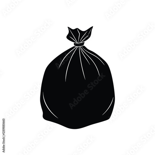 A vector of a trash bag with a tie.