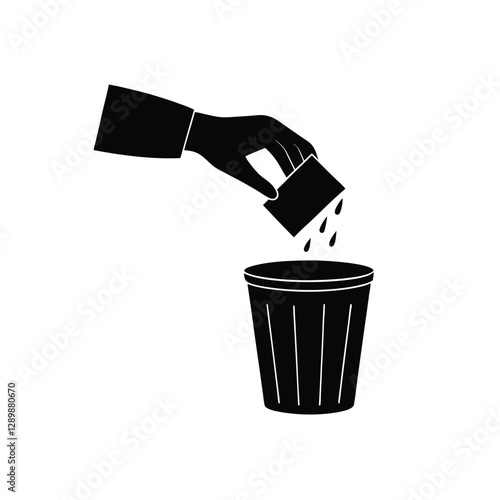 A vector of a hand dropping waste.