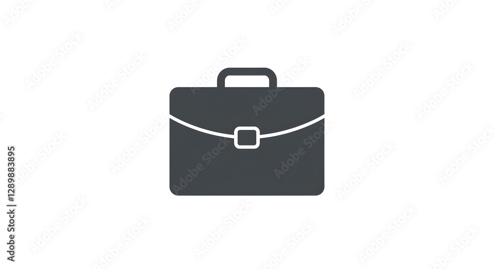 Isolated Dark Gray Briefcase Icon on White Background for Professional Use Isolated Dark Gray Briefcase Icon on White Background for Professional Use