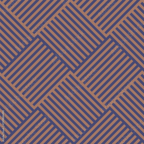 Mocha brown and dusk blue colors pattern with stripes and rhombuses. Design for banner, poster, card, cover, party invitation, wallpaper, textile, fabric.