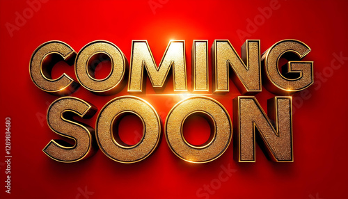3d text gold coming soon grand opening background
