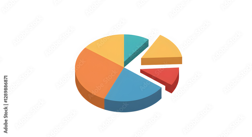 Obraz premium Colorful Pie Chart Illustration Displaying Business Data and Market Share