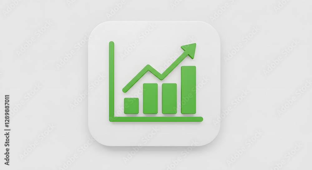 Green Business Chart with Upward Arrow Showing Growth and Progress Green Business Chart with Upward Arrow Showing Growth and Progress