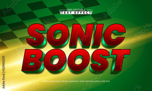 sonic boost editable text effect with a speed and race text style
