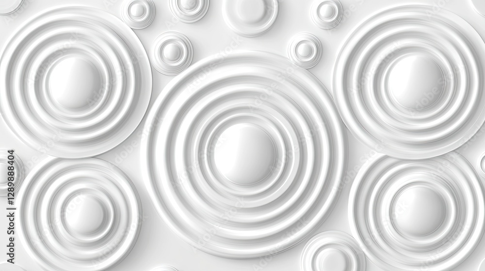 Obraz premium White concentric circles texture background design
