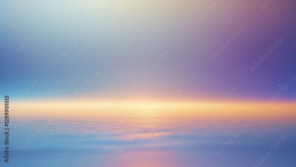Obraz premium Tranquil Sunset Over Calm Ocean with Starry Sky