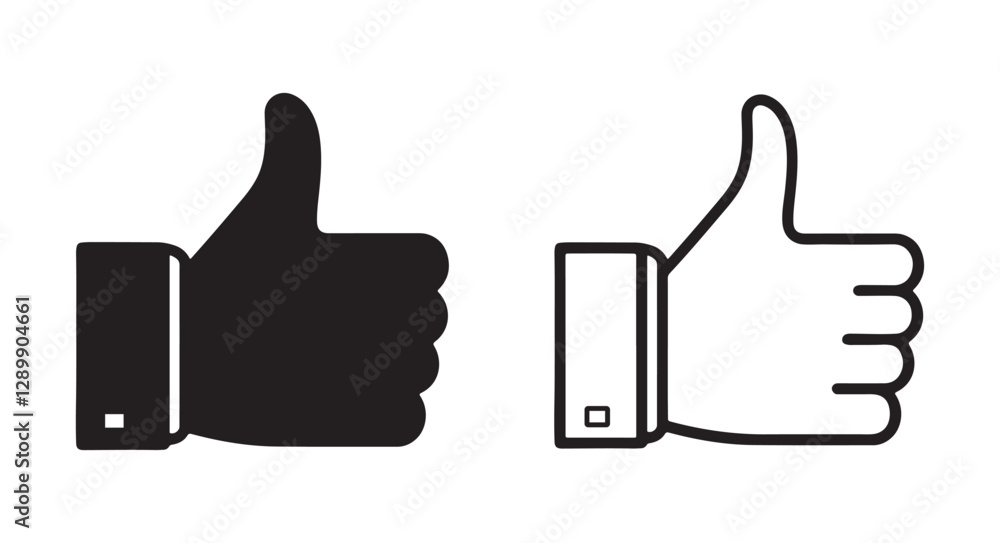 Thumbs Up Icons for Approval and Agreement Concepts Thumbs Up Icons for Approval and Agreement Concepts