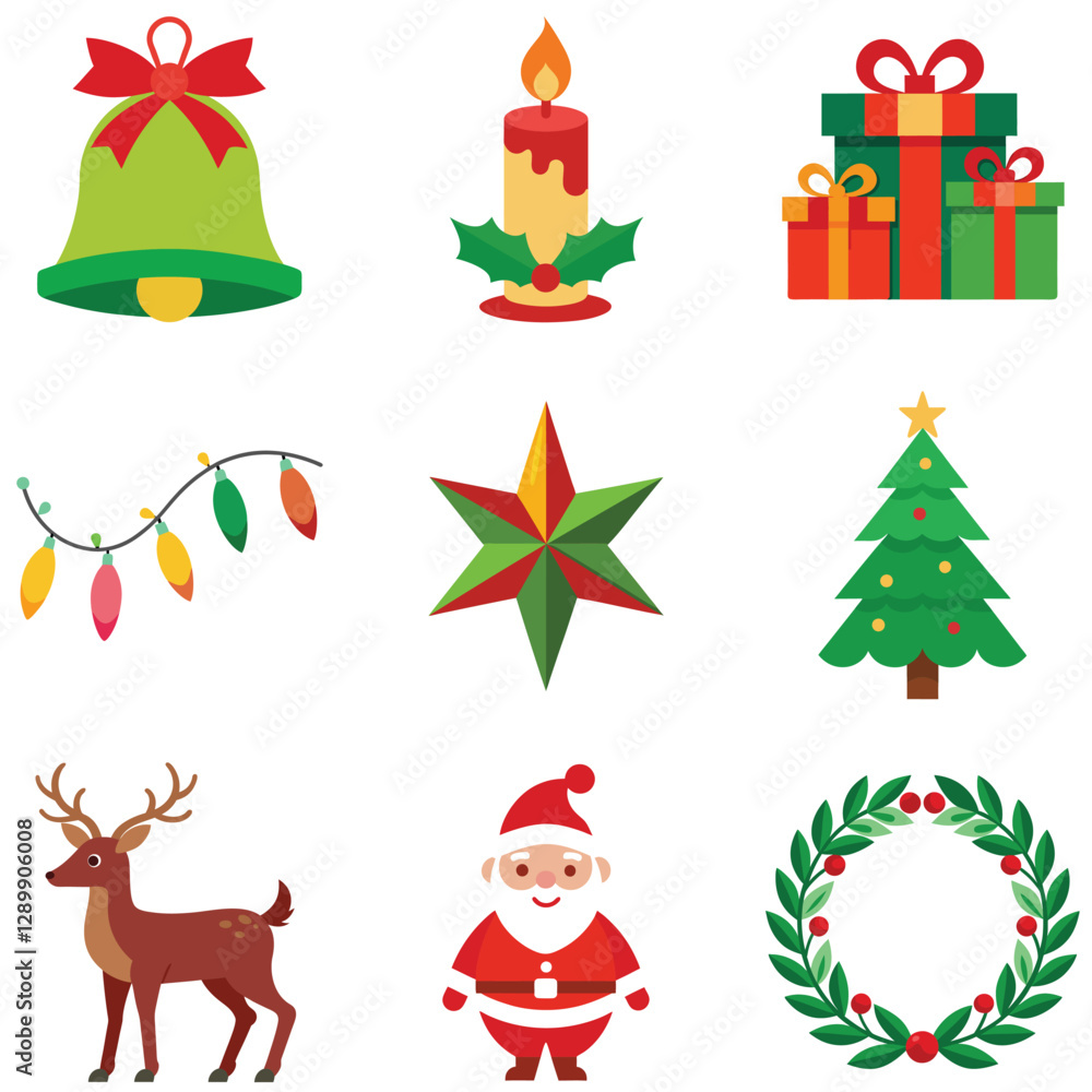 Fototapeta premium christmas icons set